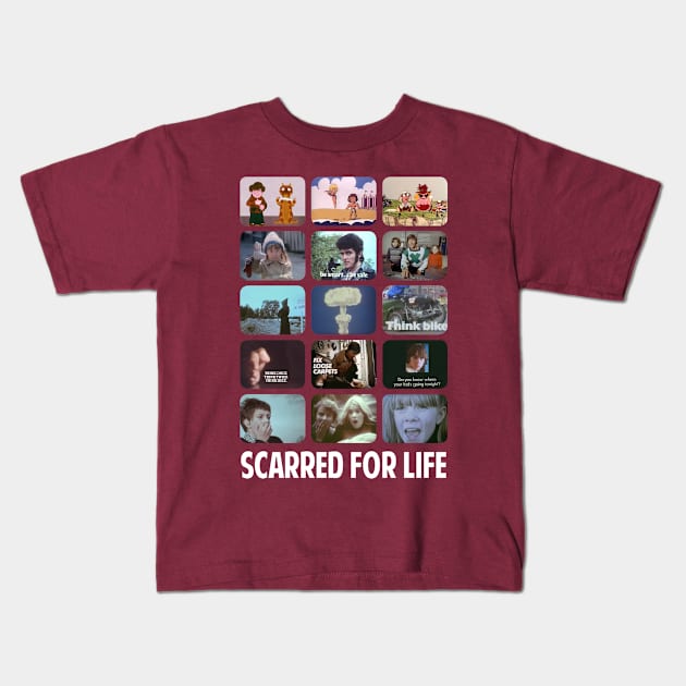 Scarred by 70s Public Information Films Kids T-Shirt by ste1bro